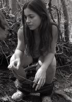 Josie in an outdoors black and white set, Josie (jos015) ATK Archives: Josie (Josie in an outdoors black and white set)