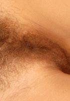 Hairy Mariah spreads in the kitchen showing mouthfuls of muff., Mariah (mar272) ATK Archives: Mariah (Hairy Mariah spreads in the kitchen showing mouthfuls of muff.)